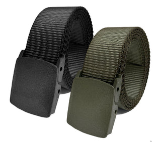 Buy 2-pack-black-and-olive Build A Belt Adult 1.5&quot; Heavy Duty Plastic Cam Buckle with Adjustable High Strength Nylon Utility Web Belt