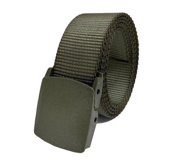 Military Style Canvas Web Belt – 1.5" Wide, Non-Leather, Adjustable, One Size